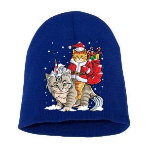 Cat Christmas Santa Caticorn Unicorn Meowy Catmas Xmas Great Gift Short Acrylic Beanie