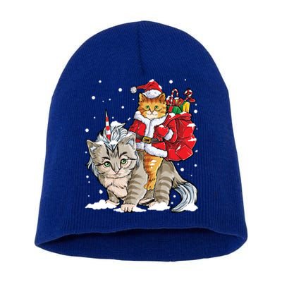 Cat Christmas Santa Caticorn Unicorn Meowy Catmas Xmas Great Gift Short Acrylic Beanie