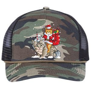 Cat Christmas Santa Caticorn Unicorn Meowy Catmas Xmas Great Gift Retro Rope Trucker Hat Cap