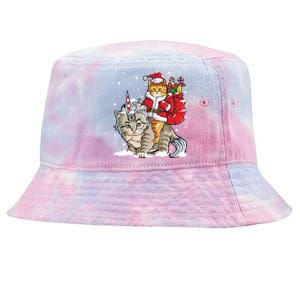 Cat Christmas Santa Caticorn Unicorn Meowy Catmas Xmas Great Gift Tie-Dyed Bucket Hat