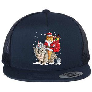 Cat Christmas Santa Caticorn Unicorn Meowy Catmas Xmas Great Gift Flat Bill Trucker Hat