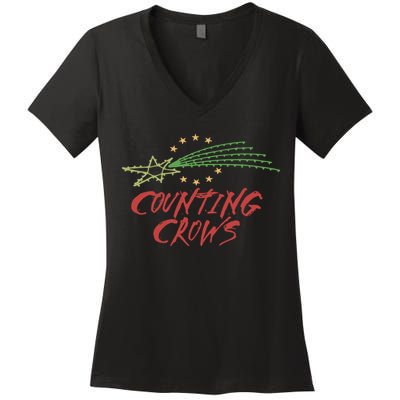 Counting Crows Shooting Star Women's V-Neck T-Shirt