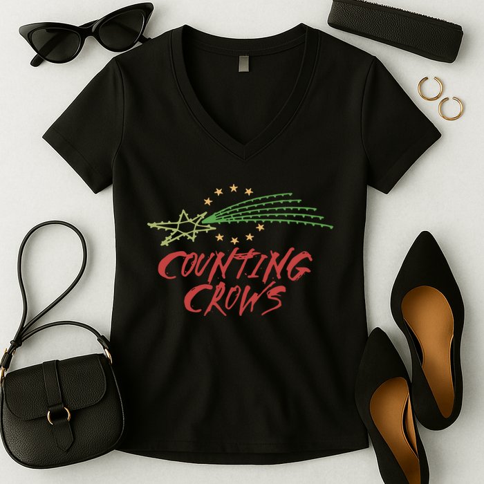 Counting Crows Shooting Star Women's V-Neck T-Shirt