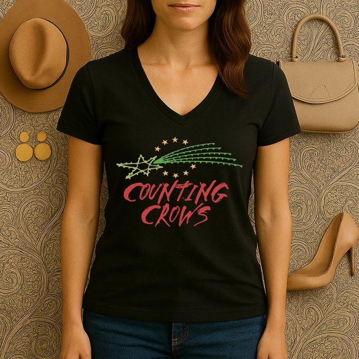 Counting Crows Shooting Star Women's V-Neck T-Shirt