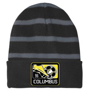 Cool Columbus Sc 96 Soccer Cleats Ball Striped Beanie with Solid Band