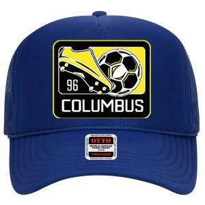 Cool Columbus Sc 96 Soccer Cleats Ball High Crown Mesh Back Trucker Hat