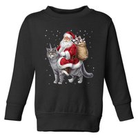 Cat Christmas Santa Cat Unicorn Meowy Catmas Xmas Toddler Sweatshirt