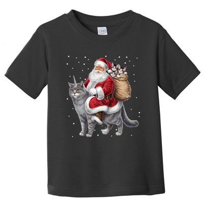 Cat Christmas Santa Cat Unicorn Meowy Catmas Xmas Toddler T-Shirt