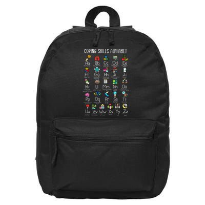 Counselor Coping Skills Alphabet Mental Health Awareness 16 in Basic Backpack