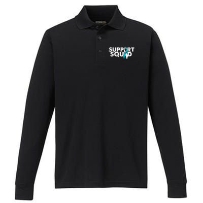 Cervical Cancer Support Performance Long Sleeve Polo