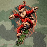 Cool Christmas Skateboarding Santa Claus Legacy Tie Dye Trucker Hat