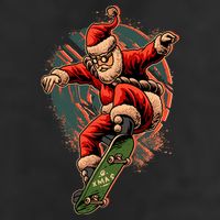 Cool Christmas Skateboarding Santa Claus Adult Drive Performance Visor