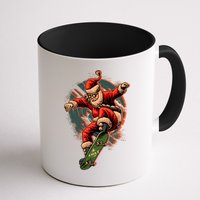 Cool Christmas Skateboarding Santa Claus Mug