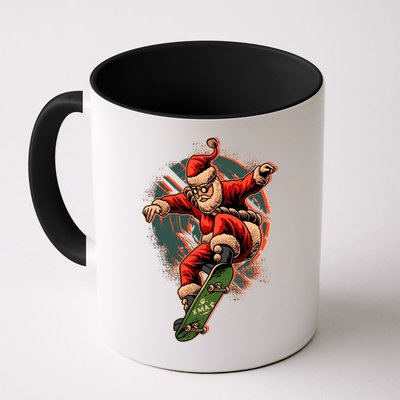 Cool Christmas Skateboarding Santa Claus Mug