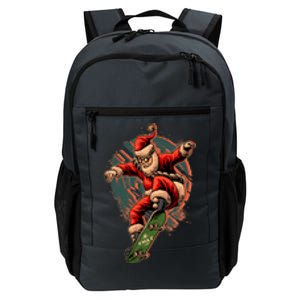 Cool Christmas Skateboarding Santa Claus Daily Commute Backpack