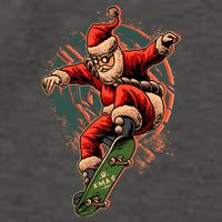 Cool Christmas Skateboarding Santa Claus Vector Backpack
