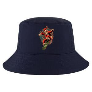 Cool Christmas Skateboarding Santa Claus Cool Comfort Performance Bucket Hat