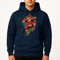 Cool Christmas Skateboarding Santa Claus Hoodie