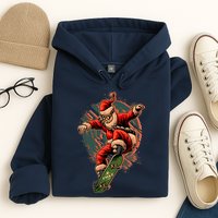 Cool Christmas Skateboarding Santa Claus Hoodie