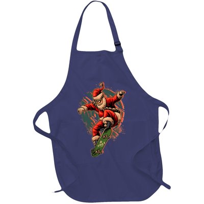 Cool Christmas Skateboarding Santa Claus Apron