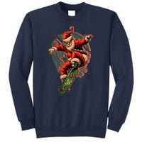 Cool Christmas Skateboarding Santa Claus Sweatshirt