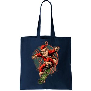 Cool Christmas Skateboarding Santa Claus Tote Bag