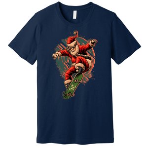 Cool Christmas Skateboarding Santa Claus Premium T-Shirt