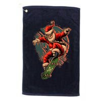 Cool Christmas Skateboarding Santa Claus Golf Towel