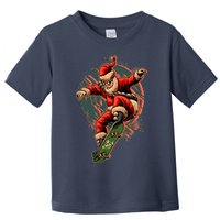 Cool Christmas Skateboarding Santa Claus Toddler T-Shirt