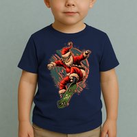 Cool Christmas Skateboarding Santa Claus Toddler T-Shirt