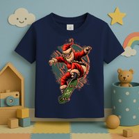 Cool Christmas Skateboarding Santa Claus Toddler T-Shirt
