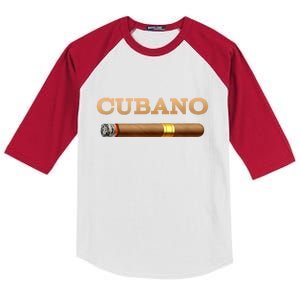 Cuban Cigar Smoker Cubano Kids Colorblock Raglan Jersey