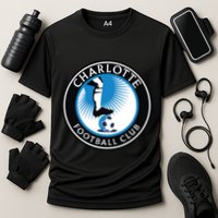 Cool Charlotte Soccer Team Football Club Cooling Performance Crew T-Shirt