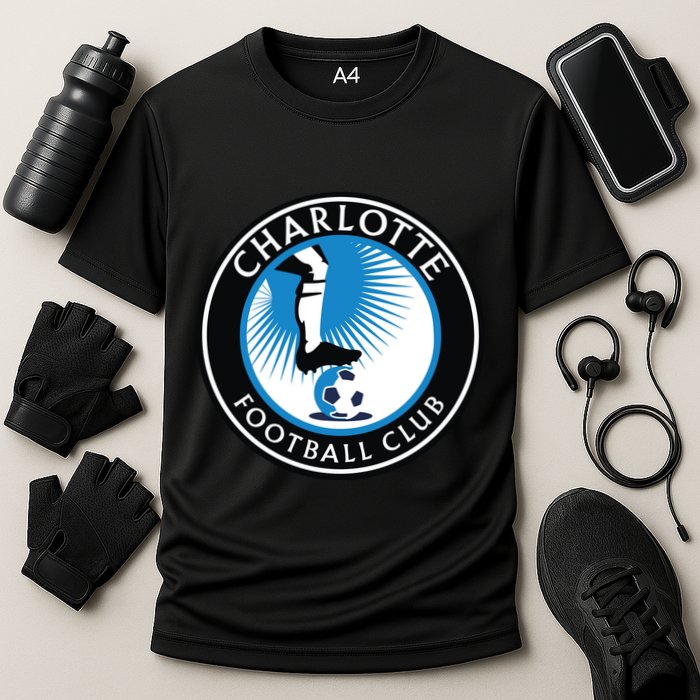 Cool Charlotte Soccer Team Football Club Cooling Performance Crew T-Shirt