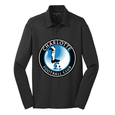 Cool Charlotte Soccer Team Football Club Silk Touch Performance Long Sleeve Polo