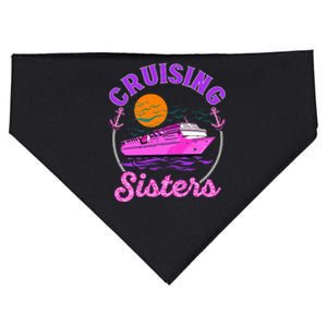 Cute Cruising Sisters Women Cruise Lovers Sailing Trip USA-Made Doggie Bandana