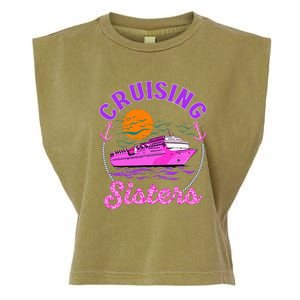 Cute Cruising Sisters Women Cruise Lovers Sailing Trip Garment-Dyed Women's Muscle Tee