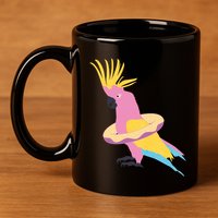 Cockatiel Cockatoo Summer Vacay Party Beach Vibes Funny Gift 11oz C Handle Ceramic Mug