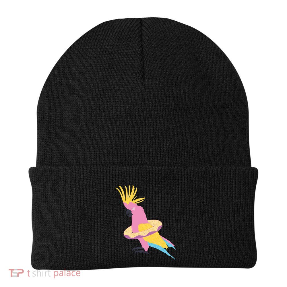Cockatiel Cockatoo Summer Vacay Party Beach Vibes Funny Gift Beanie