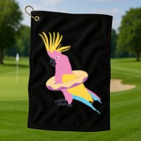 Cockatiel Cockatoo Summer Vacay Party Beach Vibes Funny Gift Golf Towel