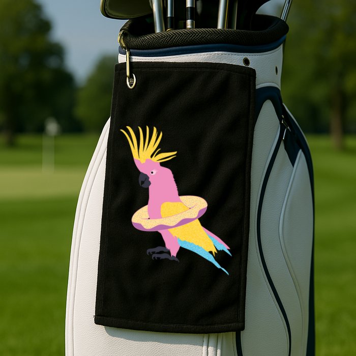 Cockatiel Cockatoo Summer Vacay Party Beach Vibes Funny Gift Golf Towel