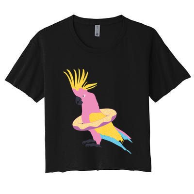 Cockatiel Cockatoo Summer Vacay Party Beach Vibes Funny Gift Crop Top