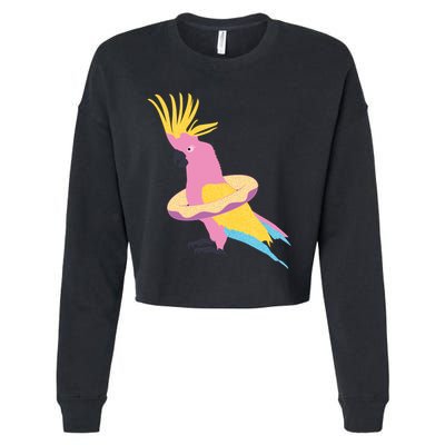 Cockatiel Cockatoo Summer Vacay Party Beach Vibes Funny Gift Cropped Pullover Crew
