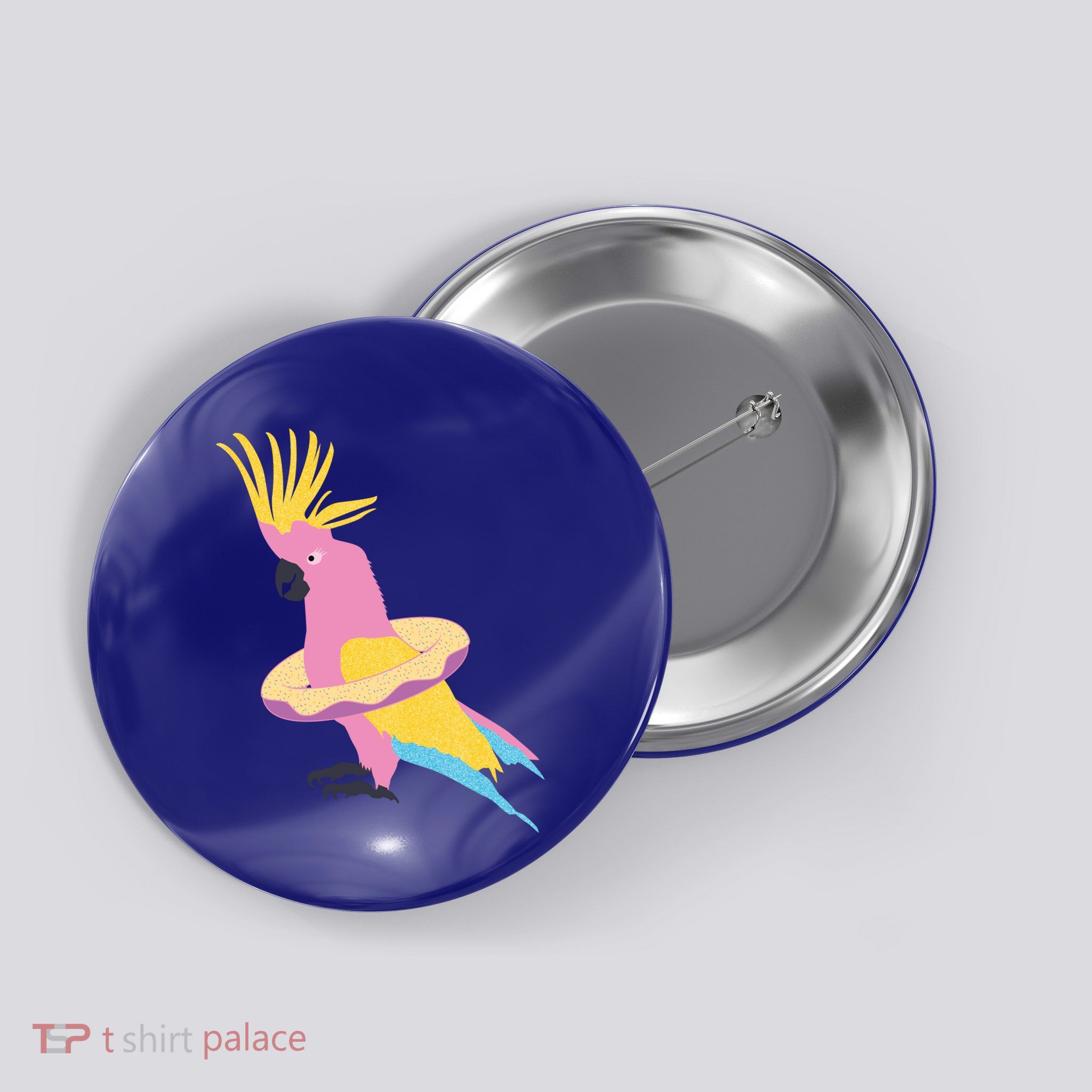 Cockatiel Cockatoo Summer Vacay Party Beach Vibes Funny Gift Button