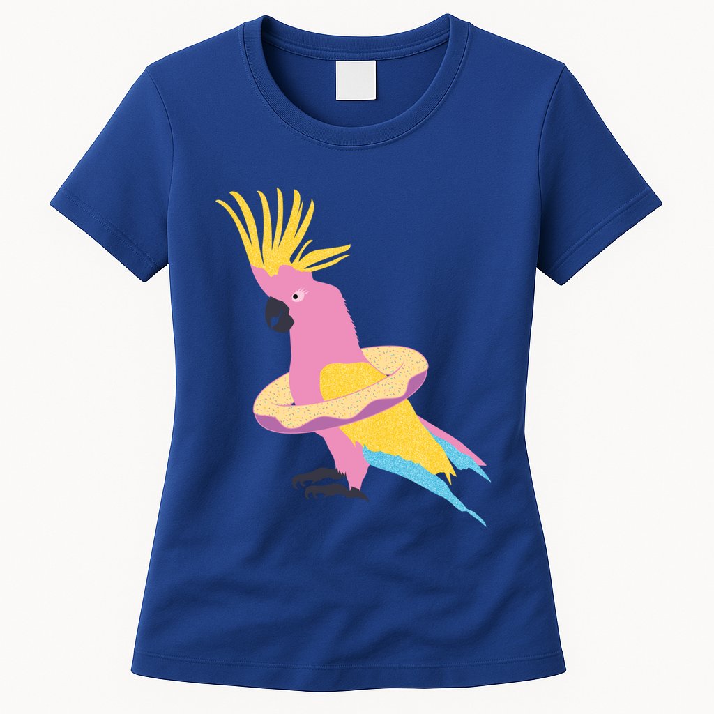 Cockatiel Cockatoo Summer Vacay Party Beach Vibes Funny Gift Womens T-Shirt