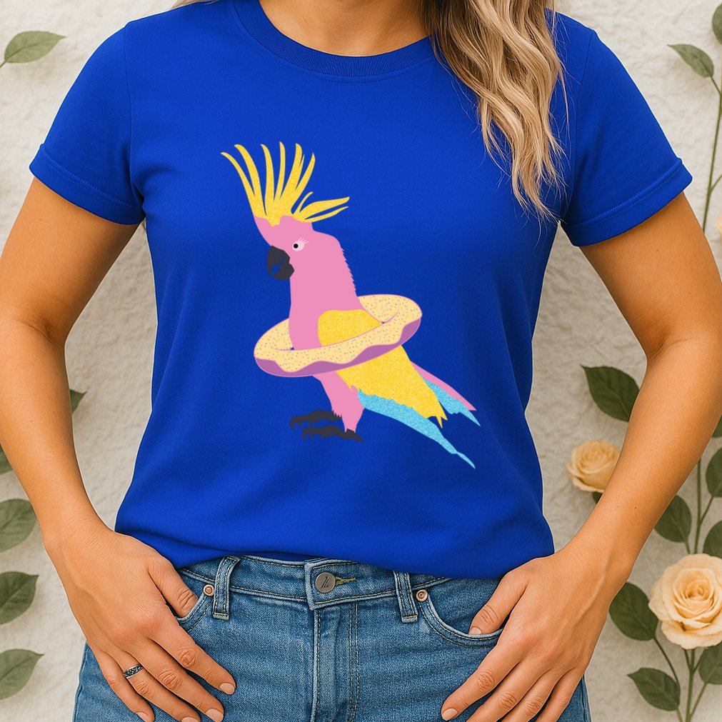 Cockatiel Cockatoo Summer Vacay Party Beach Vibes Funny Gift Womens T-Shirt