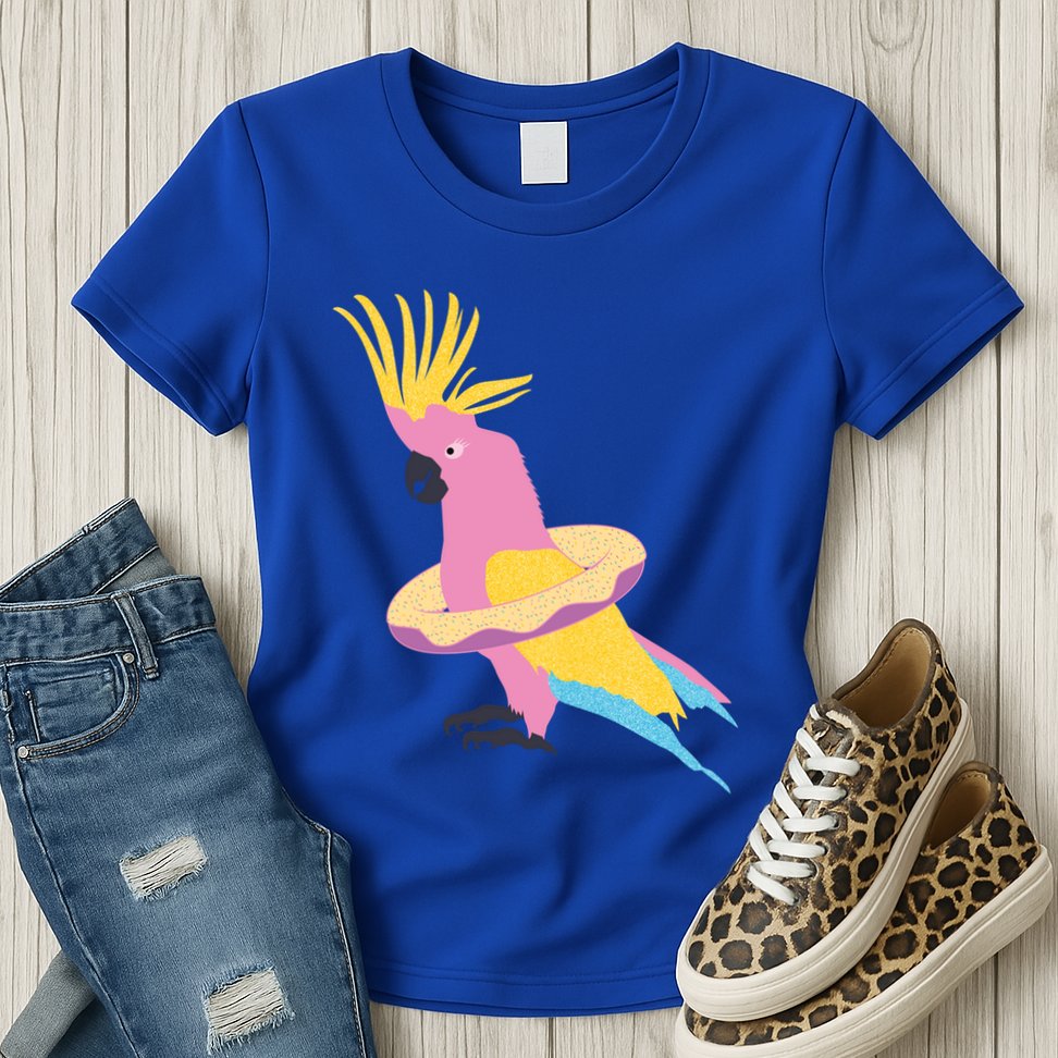 Cockatiel Cockatoo Summer Vacay Party Beach Vibes Funny Gift Womens T-Shirt