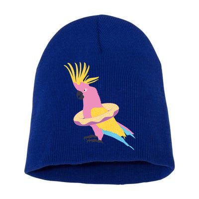 Cockatiel Cockatoo Summer Vacay Party Beach Vibes Funny Gift Short Acrylic Beanie