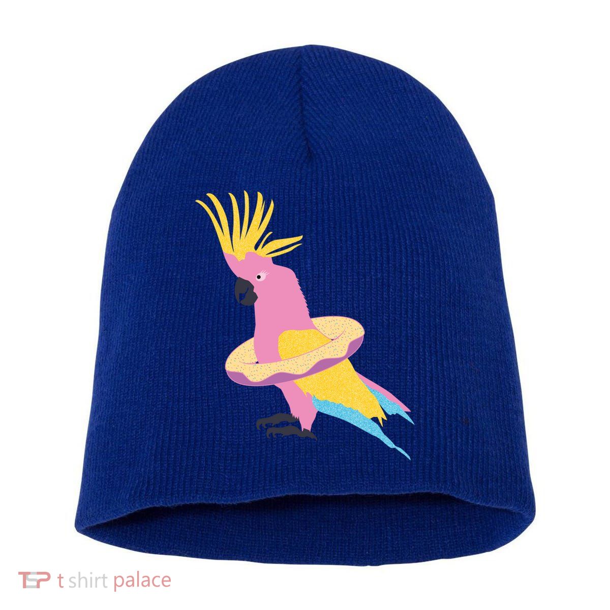 Cockatiel Cockatoo Summer Vacay Party Beach Vibes Funny Gift Short Acrylic Beanie