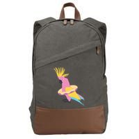 Cockatiel Cockatoo Summer Vacay Party Beach Vibes Funny Gift Cotton Canvas Backpack
